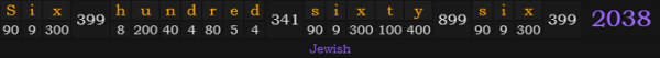 "Six hundred sixty-six" = 2038 (Jewish)