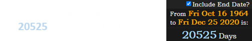 The song Downtown was released 20525 days before the bombing: