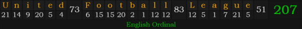 "United Football League" = 207 (English Ordinal)