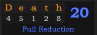 "Death" = 20 (Full Reduction)