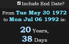 20 Years, 38 Days