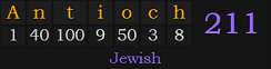 "Antioch" = 211 (Jewish)