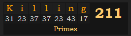 "Killing" = 211 (Primes)