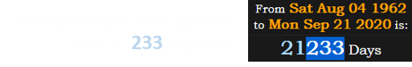 Chicago Mayor Lori Lightfoot was 21,233 days old: