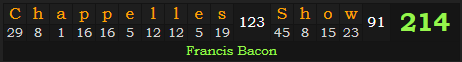 "Chappelle's Show" = 214 (Francis Bacon)