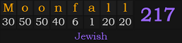 "Moonfall" = 217 (Jewish)