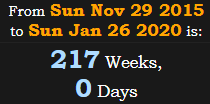 217 Weeks, 0 Days