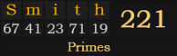 "Smith" = 221 (Primes)