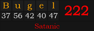 "Bugel" = 222 (Satanic)