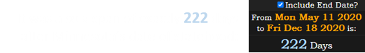 It was also a span of exactly 222 days after Minnesota’s date of statehood: