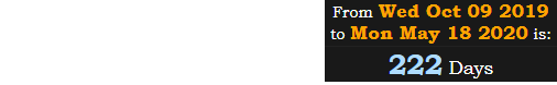 Marte’s announcement fell 222 days after his birthday: