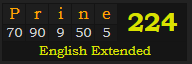 "Prine" = 224 (English Extended)