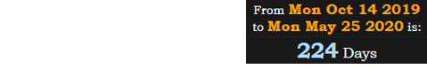 George Floyd died 224 days after his birthday: