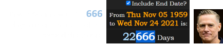 Bryan Adams was 22,666 days old on the date of his second diagnosis: