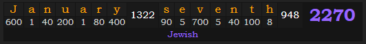 "January seventh" = 2270 (Jewish)