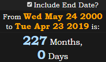 227 Months, 0 Days