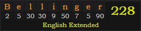 "Bellinger" = 228 (English Extended)