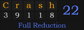 "Crash" = 22 (Full Reduction)