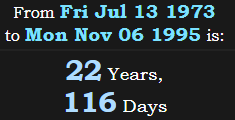 22 Years, 116 Days