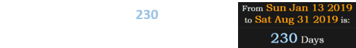 Anthoine Hubert died 230 days after the anniversary of the death of Antoine Huberty: