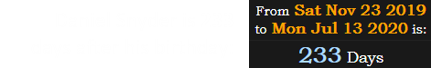 Daniel Snyder is 233 days after his birthday: