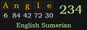 "Angle" = 234 (English Sumerian)
