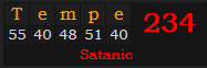 "Tempe" = 234 (Satanic)