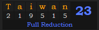 "Taiwan" = 23 (Full Reduction)