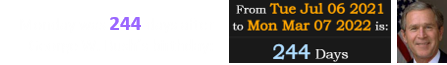 Monday was 244 days after George W. Bush’s birthday: