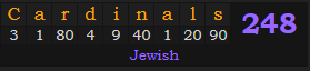 "Cardinals" = 248 (Jewish)