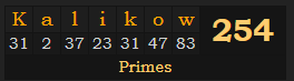 "Kalikow" = 254 (Primes)