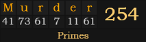 "Murder" = 254 (Primes)