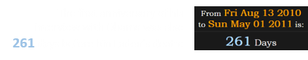 The first anniversary of his interview with Obama was also 261 days before bin Laden’s death: