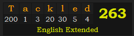 "Tackled" = 263 (English Extended)