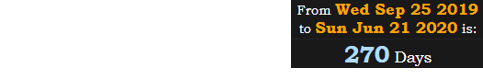 During the race, LaJoie was 270 days after his birthday: