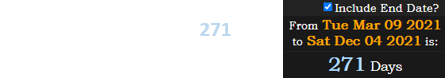 He also died a span of 271 days before the next total solar eclipse:
