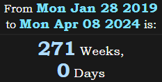 271 Weeks, 0 Days