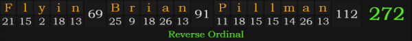 "Flyin' Brian Pillman" = 272 (Reverse Ordinal)