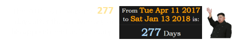 The 2018 scare was also 277 days after the anniversary of his appointment as Secretary: