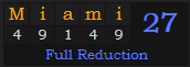 "Miami" = 27 (Full Reduction)