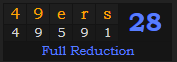 "49ers" = 28 (Full Reduction)