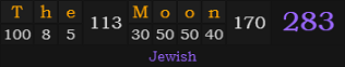 "The Moon" = 283 (Jewish)