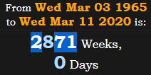 2871 Weeks, 0 Days