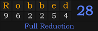 "Robbed" = 28 (Full Reduction)