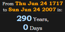 290 Years, 0 Days