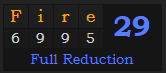 "Fire" = 29 (Full Reduction)