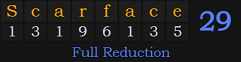 "Scarface" = 29 (Full Reduction)
