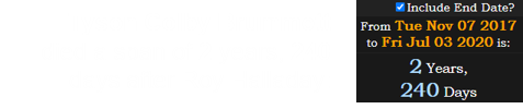 Tyson Colby Brummett died a span of 2 years, 240 days after Roy Halladay: