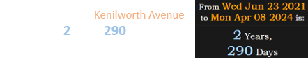 The collapse at Kenilworth Avenue occurred 2 years, 290 days before the next Great American Eclipse: