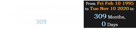 On the date of this story, Sterling Damarco Brown is exactly 309 months old: